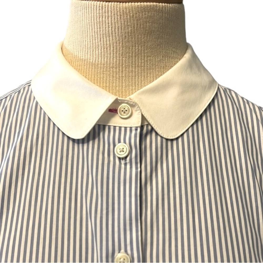 Kate Spade Striped Button Down Shirt, Blue/White, size 10 - Picture 12 of 14